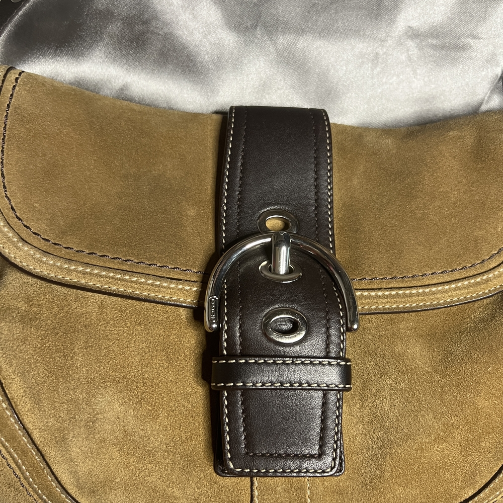 Coach Soho Tan and Brown Suede Shoulder Bag - Picture 8 of 11